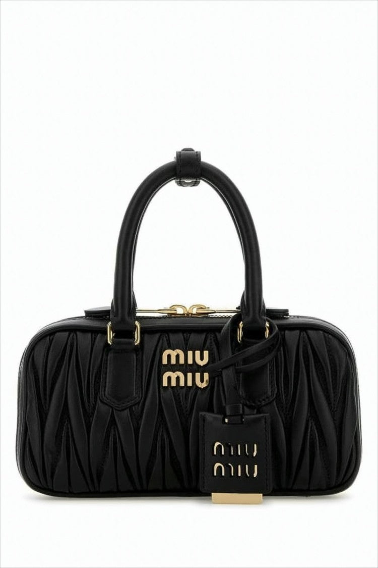 Miu Miu Quilted Black Lambskin Crossbody Bag