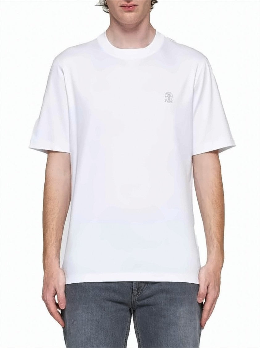 Brunello Cucinelli White Minimalist Crew Neck T-Shirt