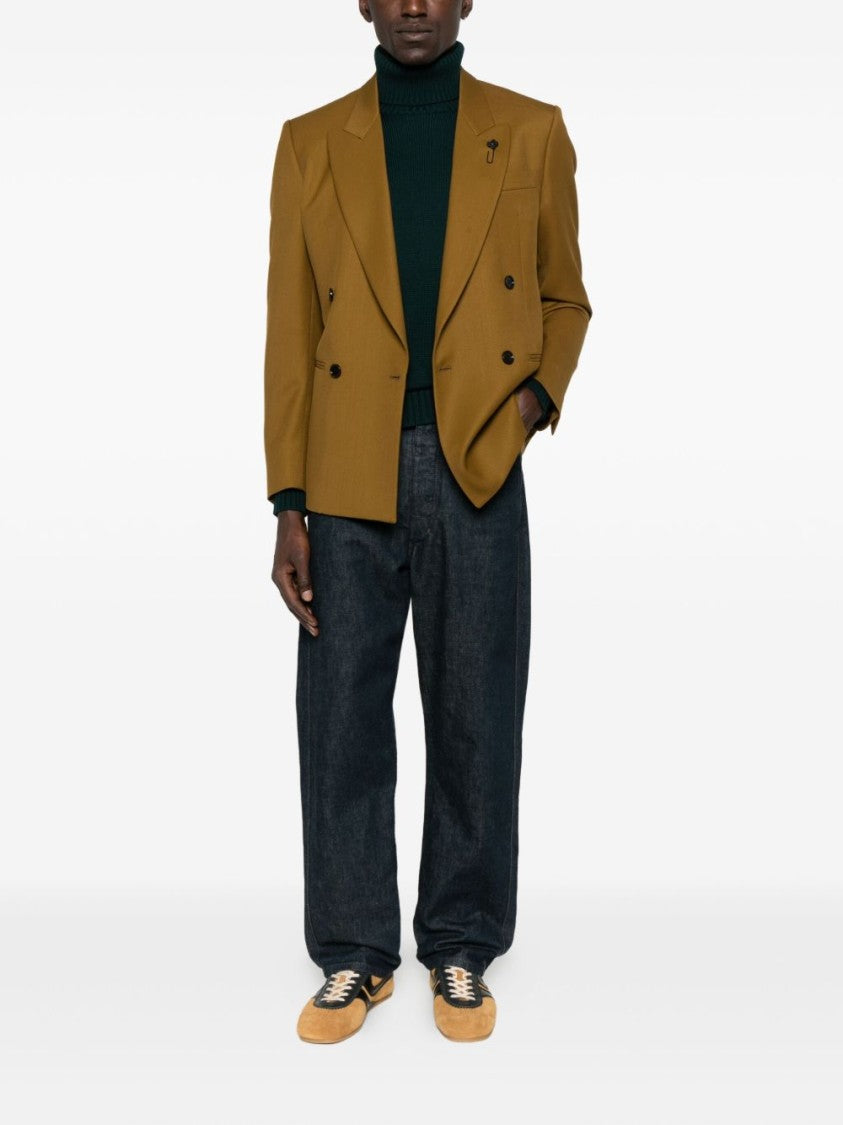 Kangra Deep Green Turtleneck Sweater With Ribbed Textures