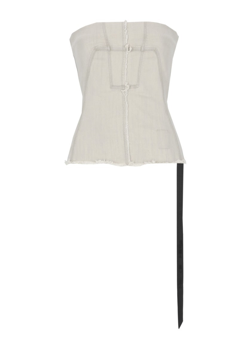 Drkshdw By Rick Owens Grey Bustinier Zip Tank Top