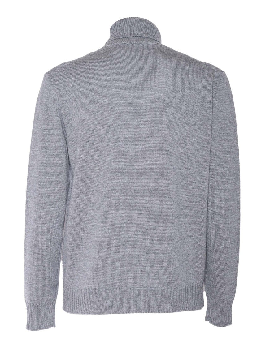 Ballantyne Fitted Grey Turtleneck Pullover