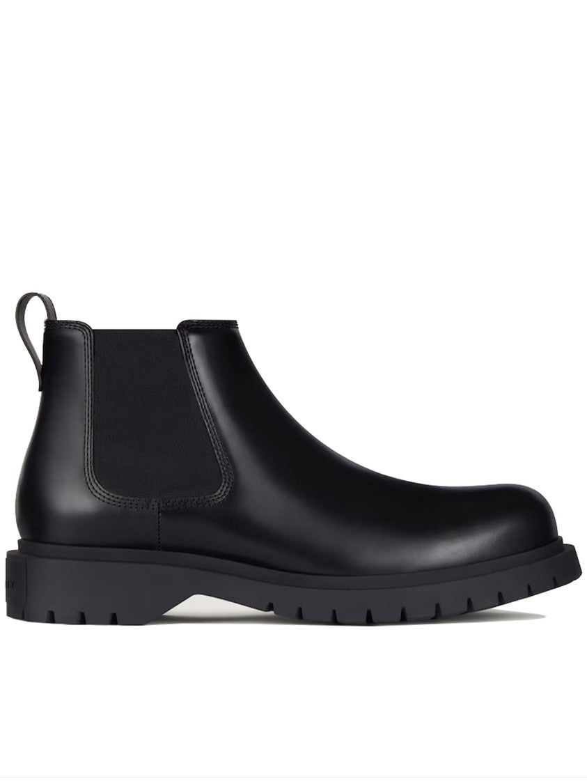 Givenchy Formal Black Leather Chunky Ankle Boots