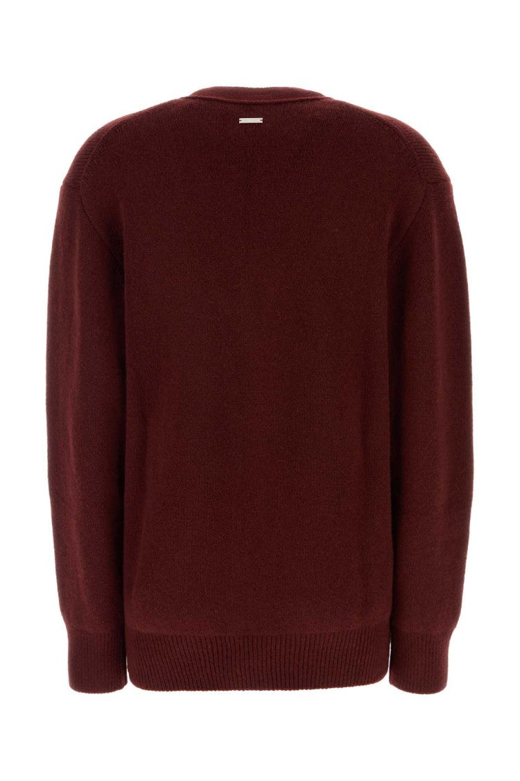 Salvatore Ferragamo Burgundy Cashmere Blend Cardigan