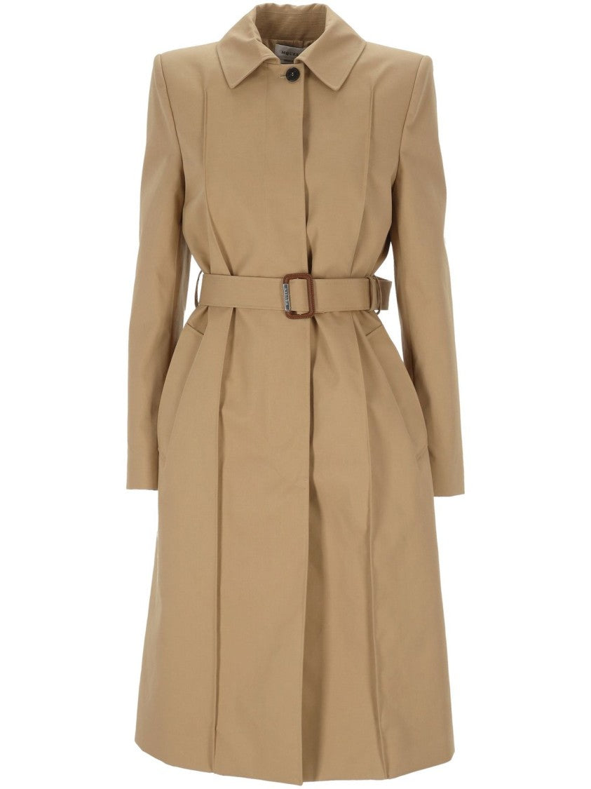 Alexander Mcqueen Tailored Beige Coat With High Collar