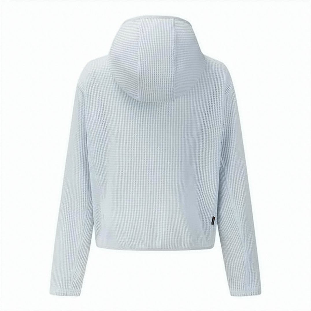 Salomon Textured Waffle-Knit Hoodie With Half-Button Placket