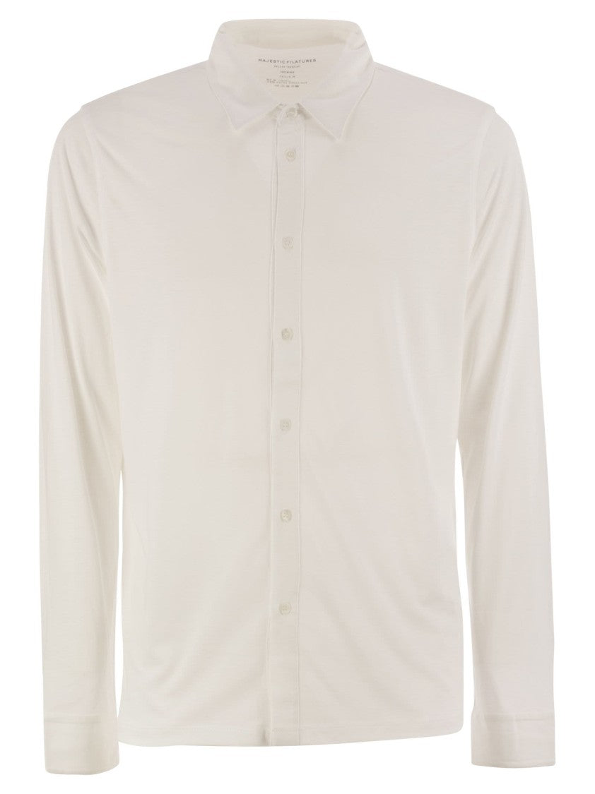 Majestic Long-Sleeved Lyocell And Cotton Shirt