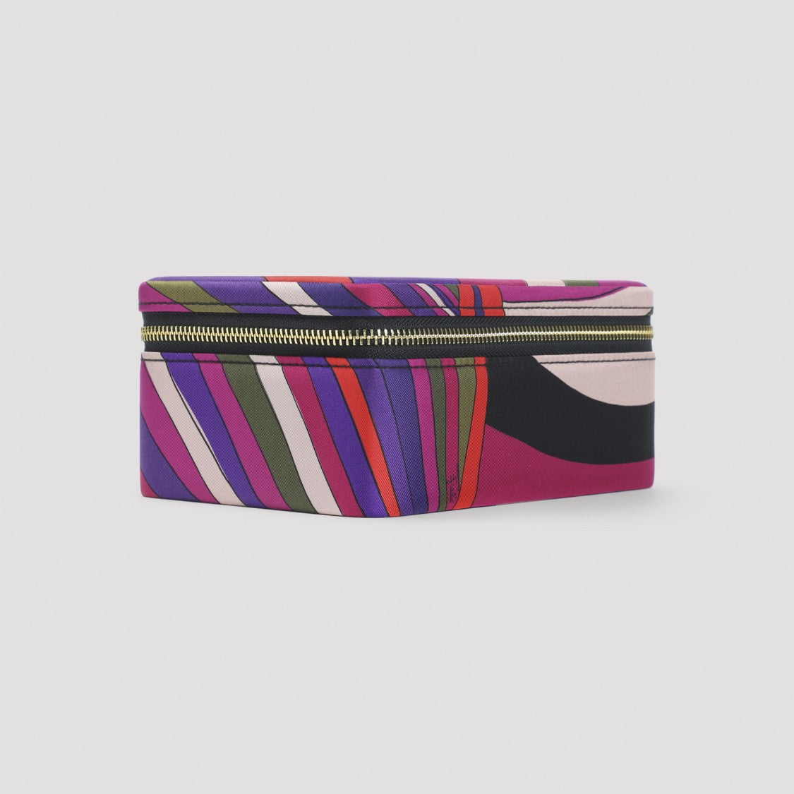 Pucci Rectangular Multicolor Silk And Leather Clutch