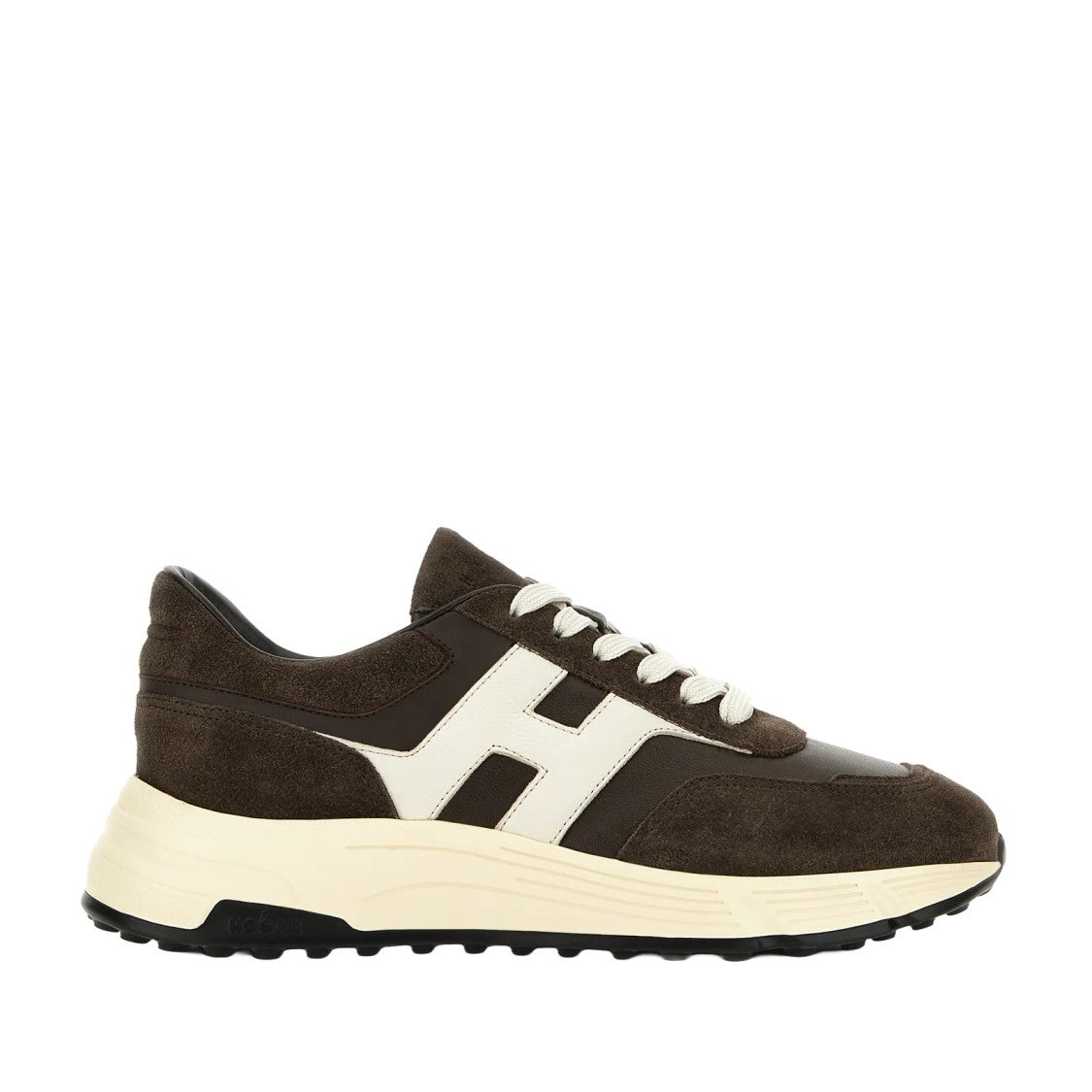 Hogan Refined Brown Calfskin And Mutton Leather Sneakers