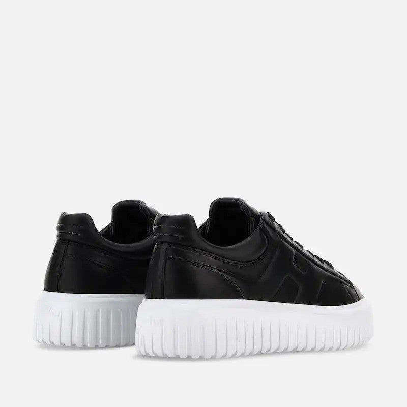 Hogan White Padded Collar Textured Sole Sneakers