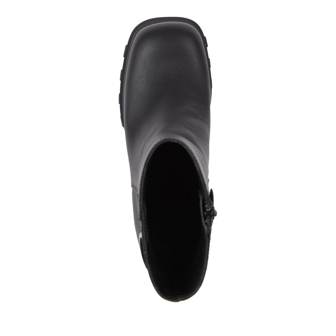 Tommy Jeans Black High Block Heel Rugged Sole Leather Boots