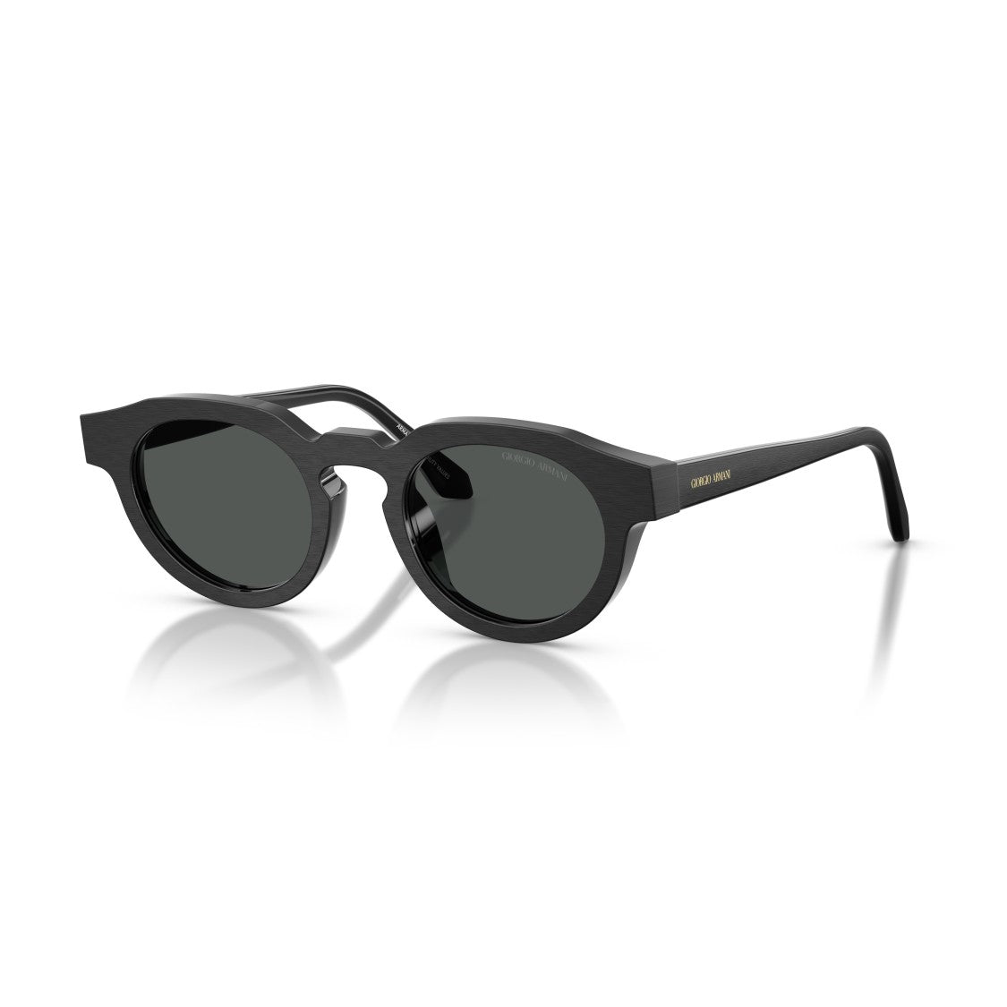Giorgio Armani 0Ar8255u Bold Round Acetate Sunglasses With Matte Black Finish