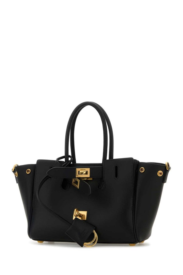 Balenciaga Black Leather Carry All Bel Air Shopping Bag