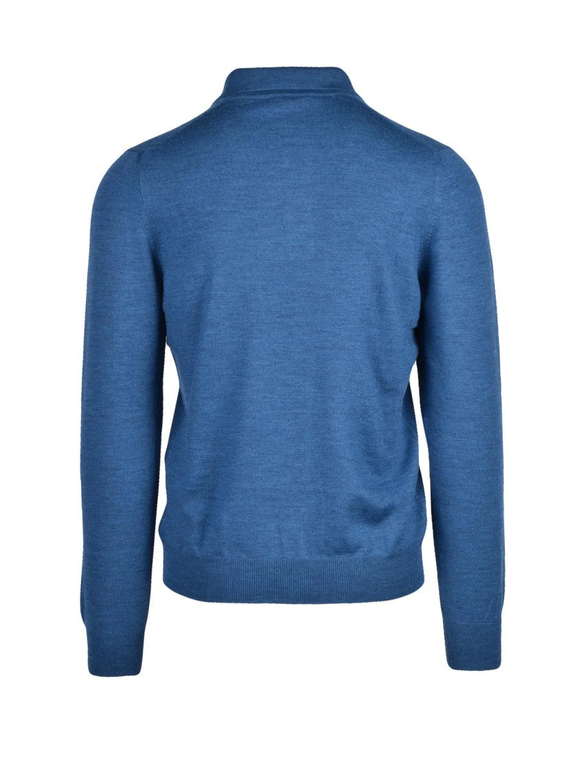 Gran Sasso Virgin Wool Polo Knit With Classic Collar And Three-Button Placket