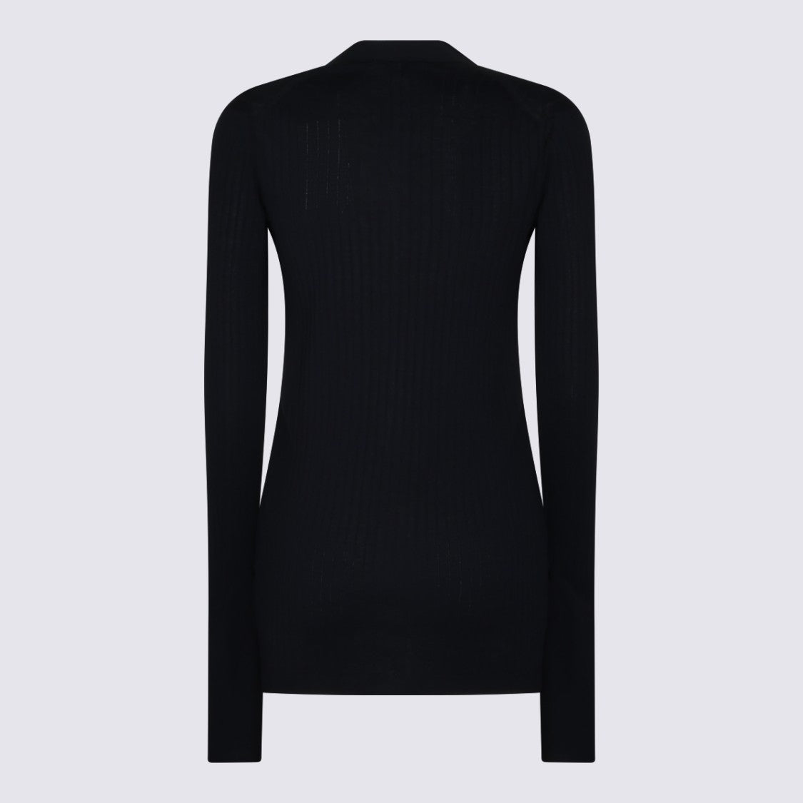 Malo Sleek Long-Sleeved Sweater With Deep V-Neckline And Ribbed Texture