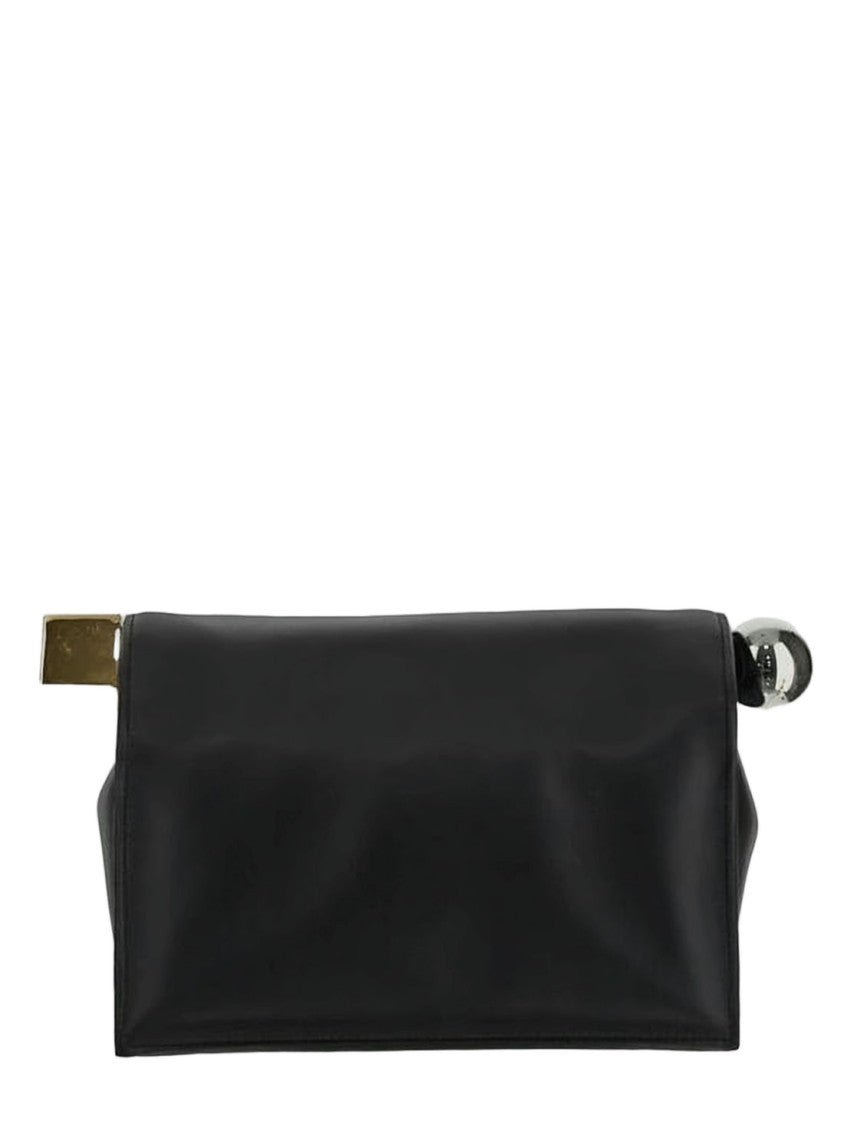 Jacquemus Lambskin Leather Clutch With Fold-Over Top