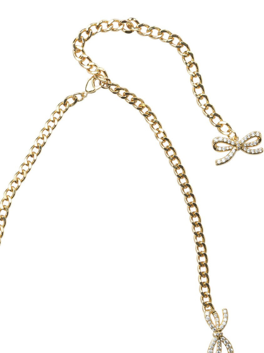 Self-Portrait Necklace With Bows With Crystals