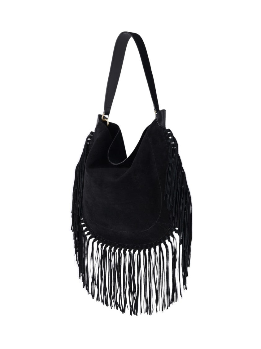 Isabel Marant Medium Suede Bag With All-Over Fringe