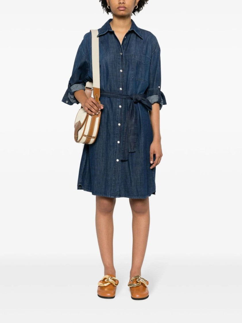 Lorena Antoniazzi Belted Denim Midi Dress