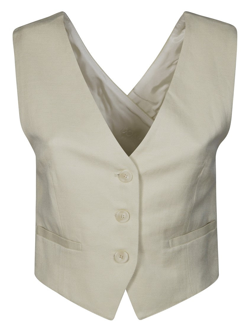 Dondup Deep V-Neck Gilet With Cross-Back Design