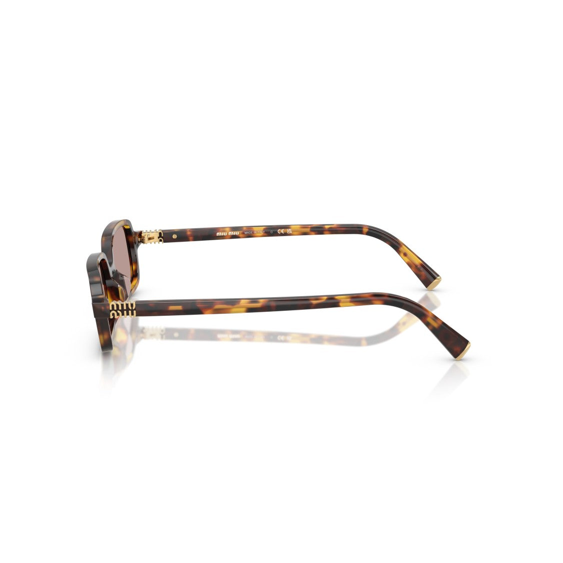 Miu Miu 0Mu 11Zs Rectangular Sunglasses In Tortoiseshell Acetate