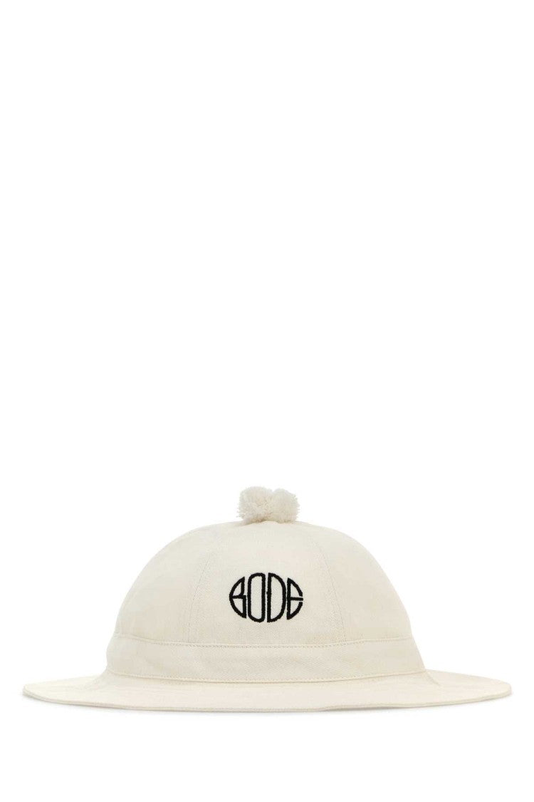 Bode White Cotton Bucket Hat