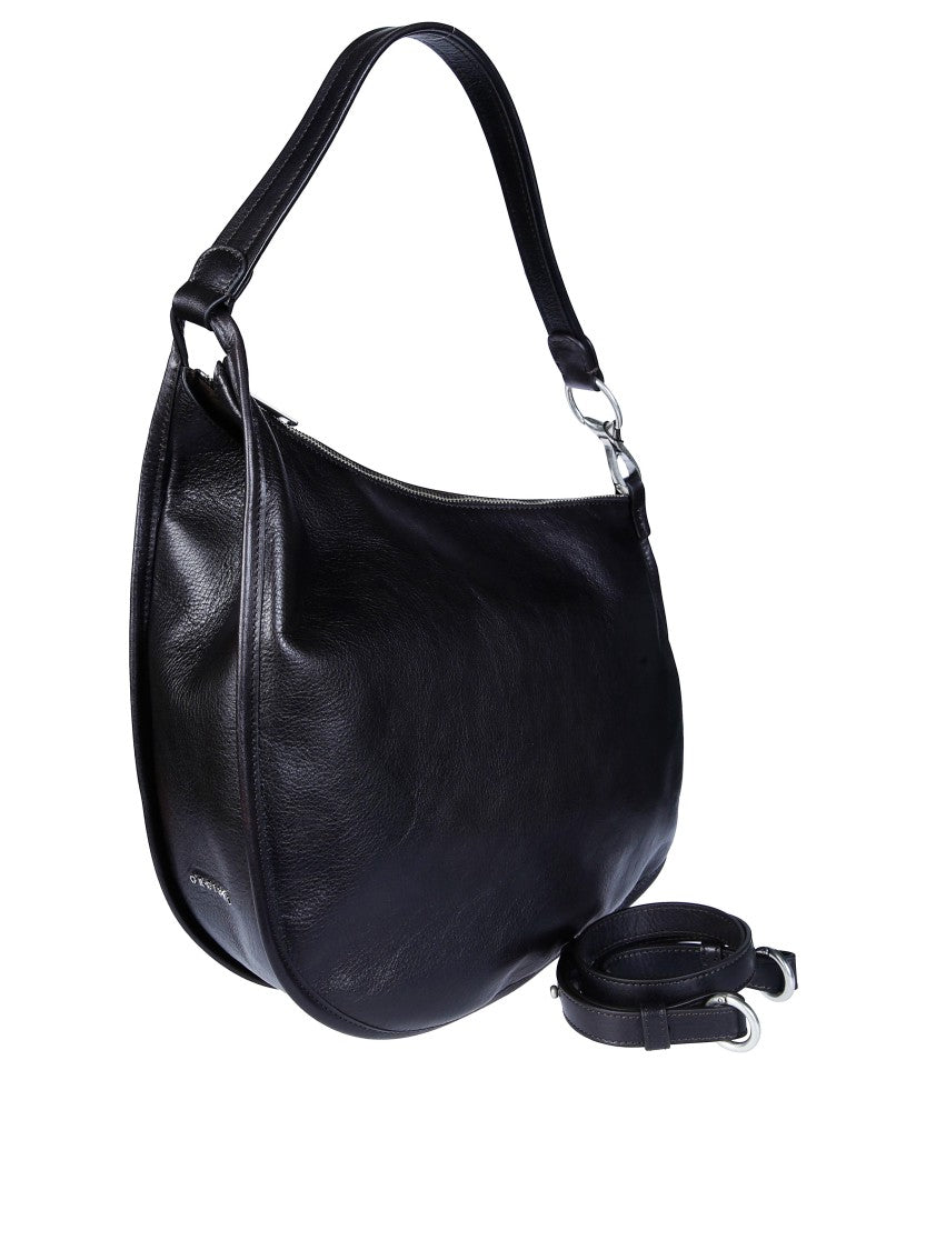 Orciani Crescent Smooth Leather Shoulder Bag