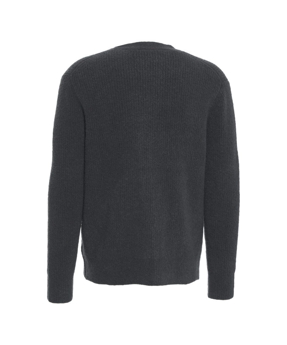 Paolo Pecora Textured Knit Cardigan With V-Neck And Button Closure