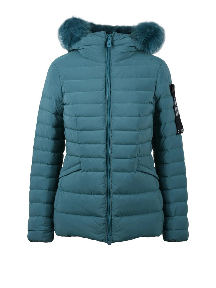 Peuterey Blue Turmalet Fur-Trimmed Down Jacket