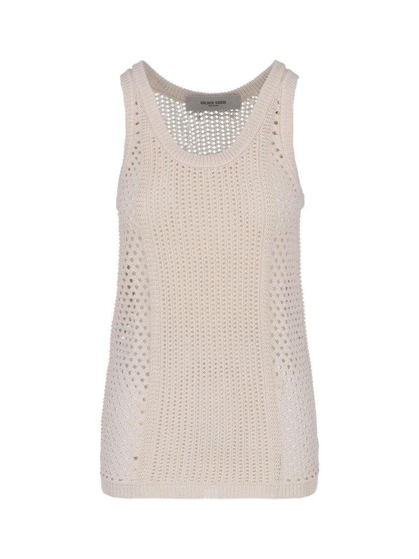 Golden Goose Crisp White Top With Classic Silhouette And Smooth Texture