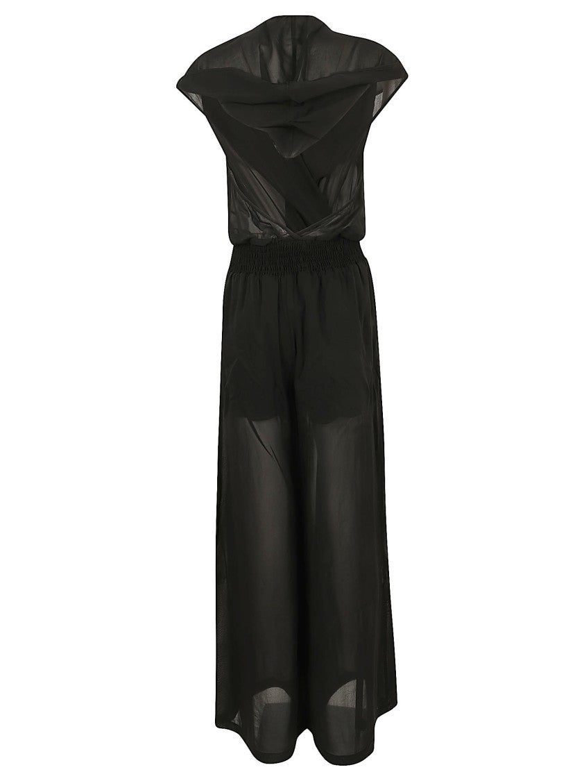 Pinko Sophisticated Sheer Voile Jumpsuit With Butterfly Sleeves