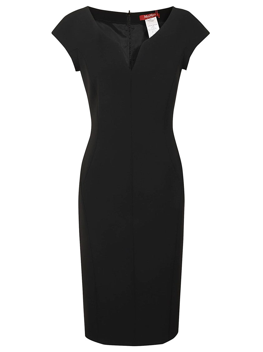 Max Mara Fitted Evening Dress In Black Triacetate