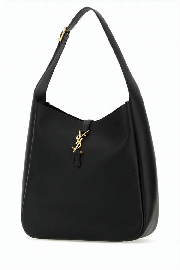 Saint Laurent Minimalist Black Calf Leather Shoulder Bag