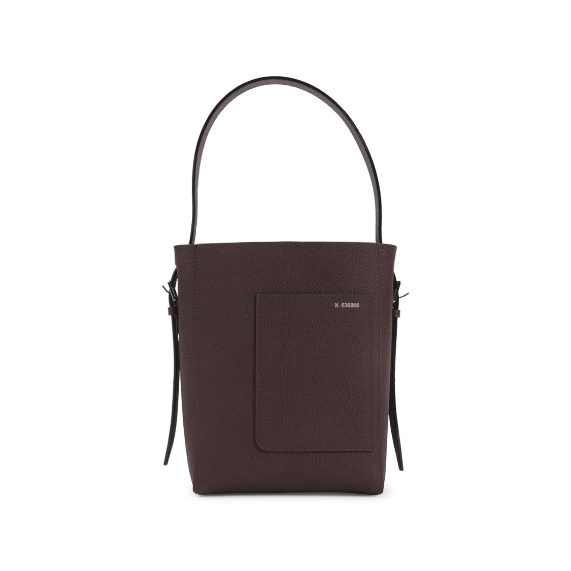 Valextra Structured Burgundy Calf Leather Bucket Bag