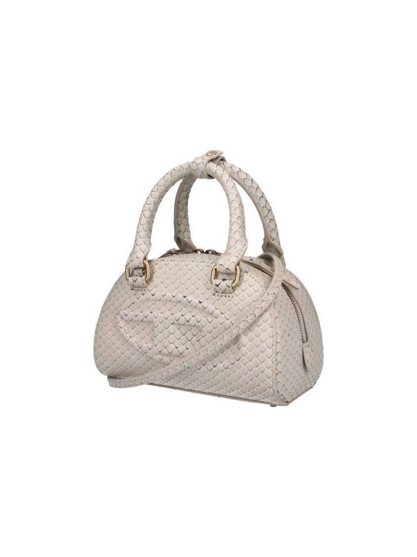 Diesel Beige 1Dr Dome Textured Leather Bag