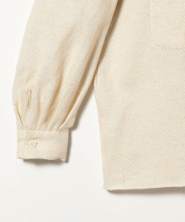 Beams Open-Collar Boxy Shirt With Voluminous Sleeves