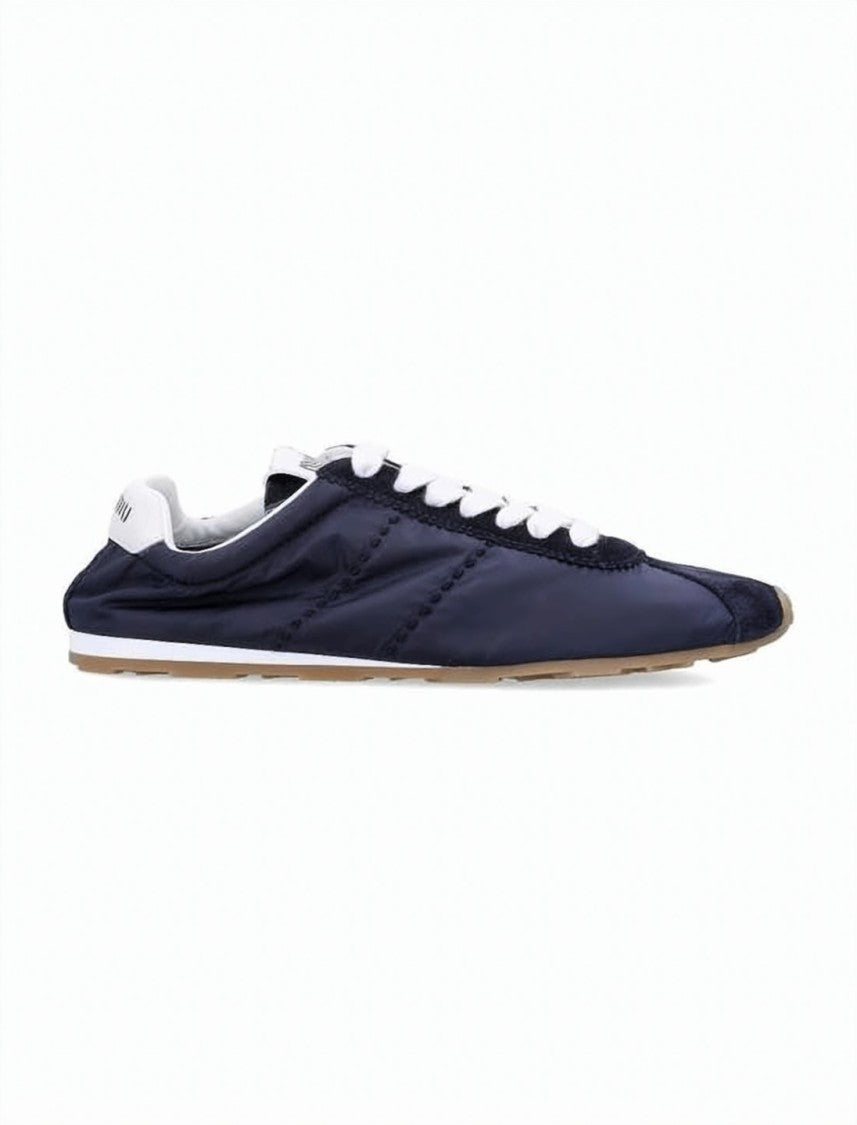 Miu Miu Quilted Low-Profile Sneakers With Contrasting Heel Tab