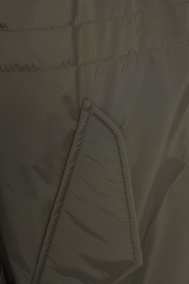 Blauer Quilted Olive Green Parka With Protective Hood And Adjustable Details