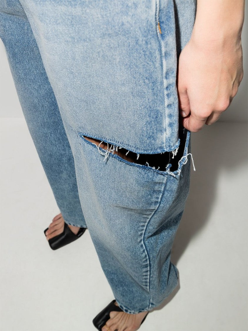 Maison Margiela Black Wide-Leg Denim Cut-Out Jeans