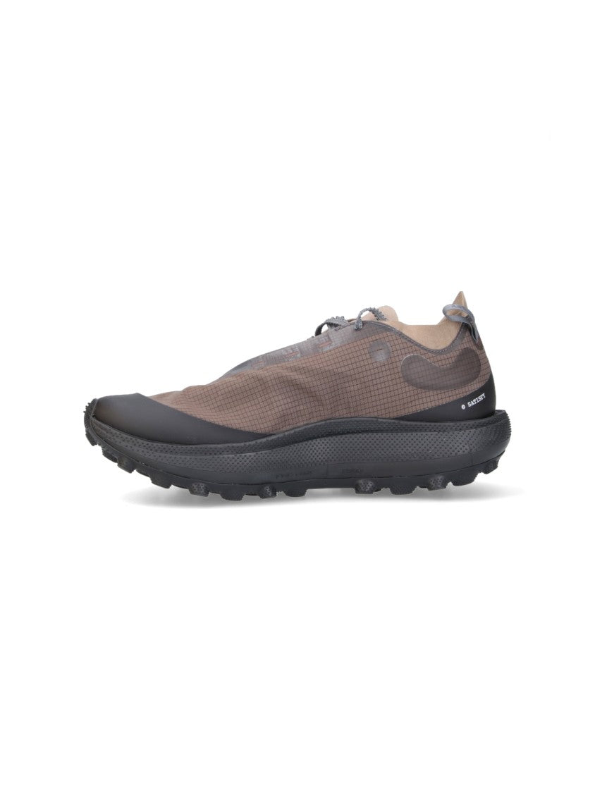 Satisfy Gray Streamlined Fabric Low-Top Sneakers