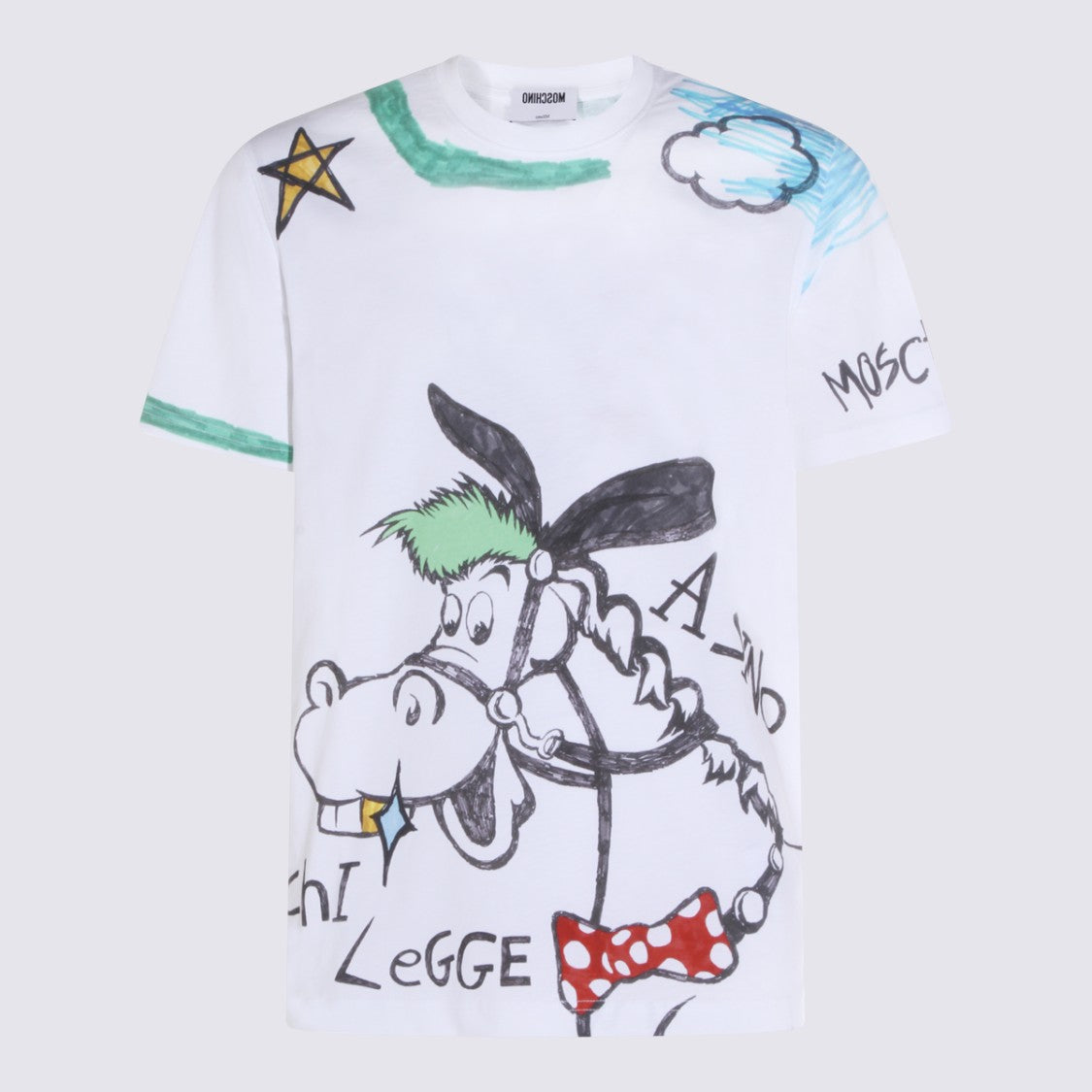 Moschino Minimalist White T-Shirt With Standard Crew Neckline