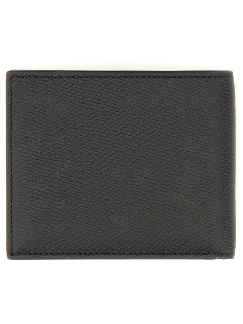 Valentino Garavani Textured Leather Wallet With Subtle Logo Detail