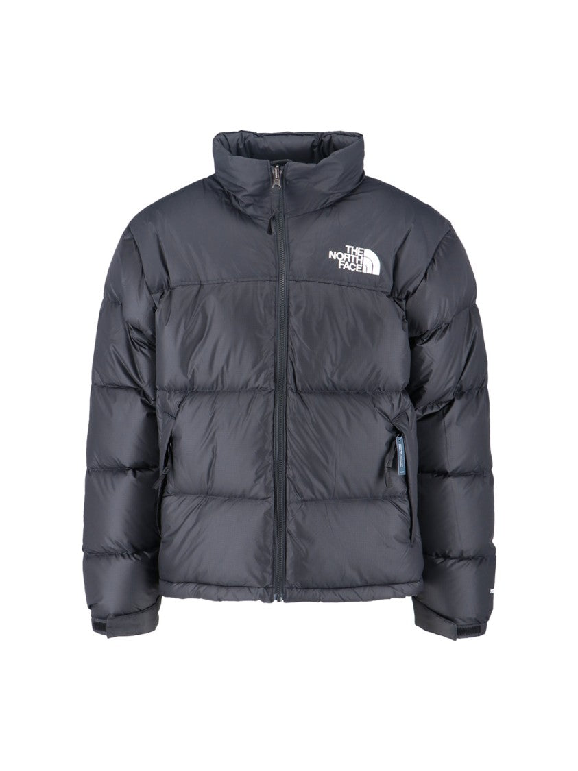 The North Face Quilted Black Down Jacket With High Collar And Detachable Hood
