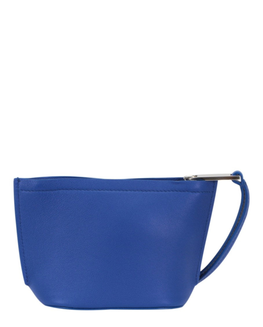 Ferragamo Pebbled Calfskin Micro Logo Pouch