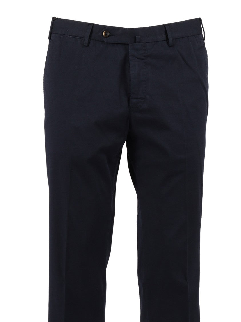 Pt01 Slim-Fit Flat Front Pants With Diagonal Pockets