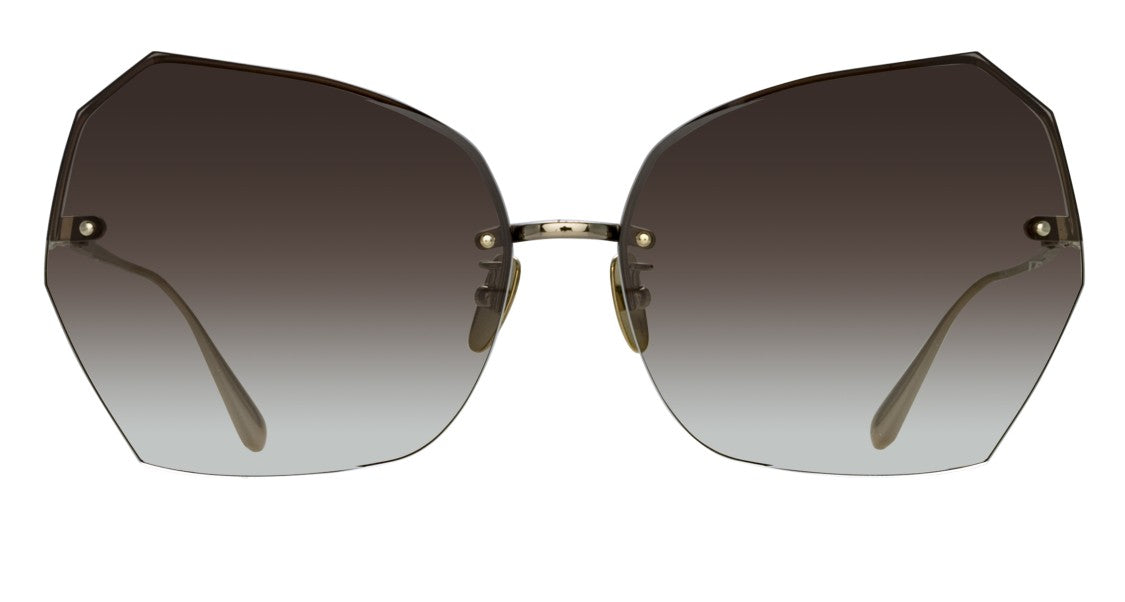 Linda Farrow Lfl Oversized Geometric Sunglasses With Minimalistic Titanium Frame