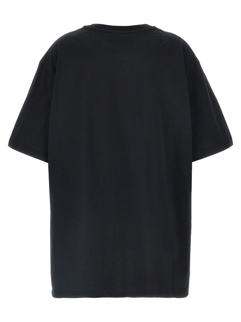 The Attico Penteado Front Split T-Shirt With Embroidered Logo