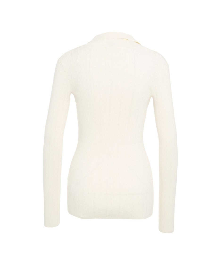 Elisabetta Franchi Ribbed Sweater With Chain Detail