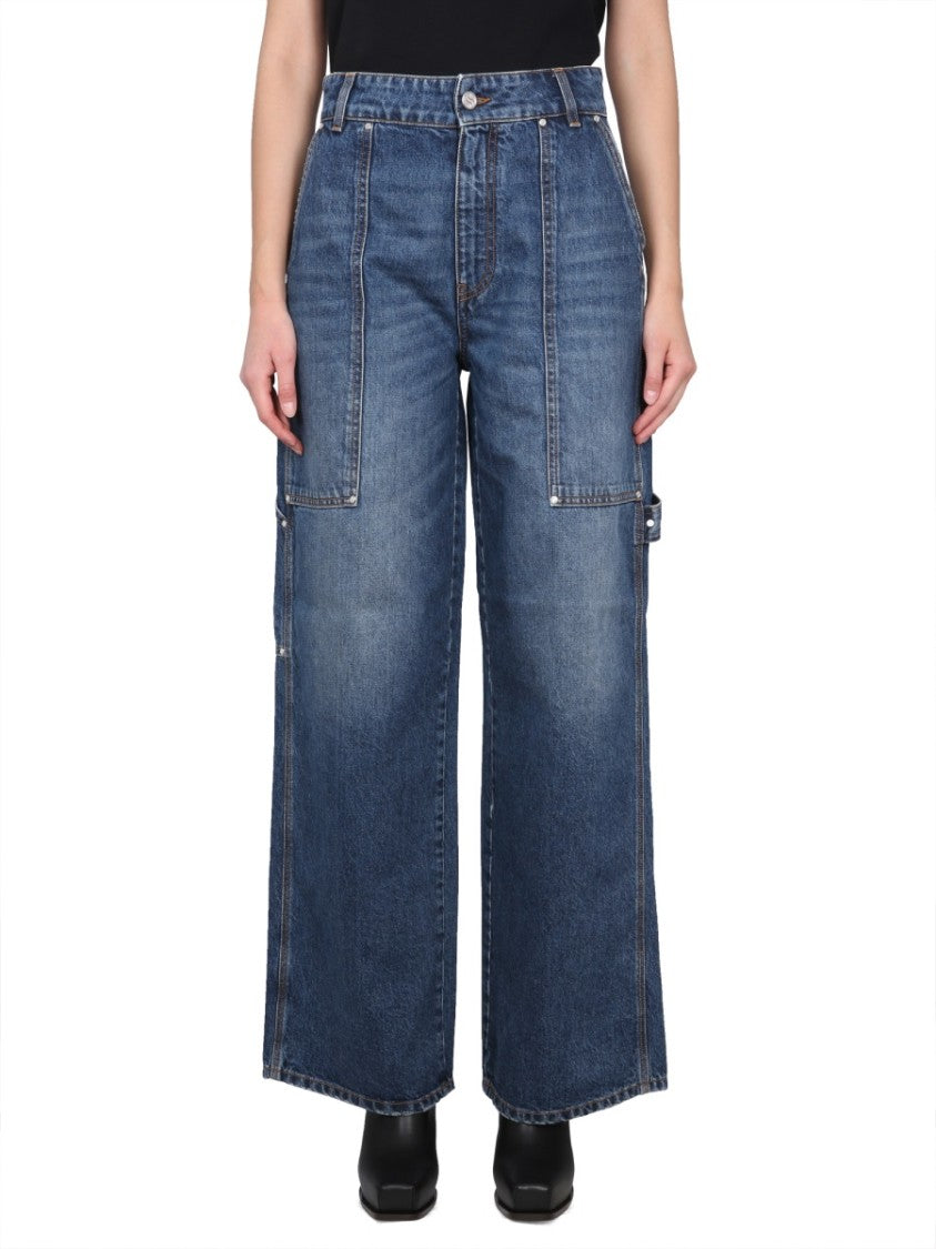 Stella Mccartney High-Waisted Utility Wide-Leg Jeans