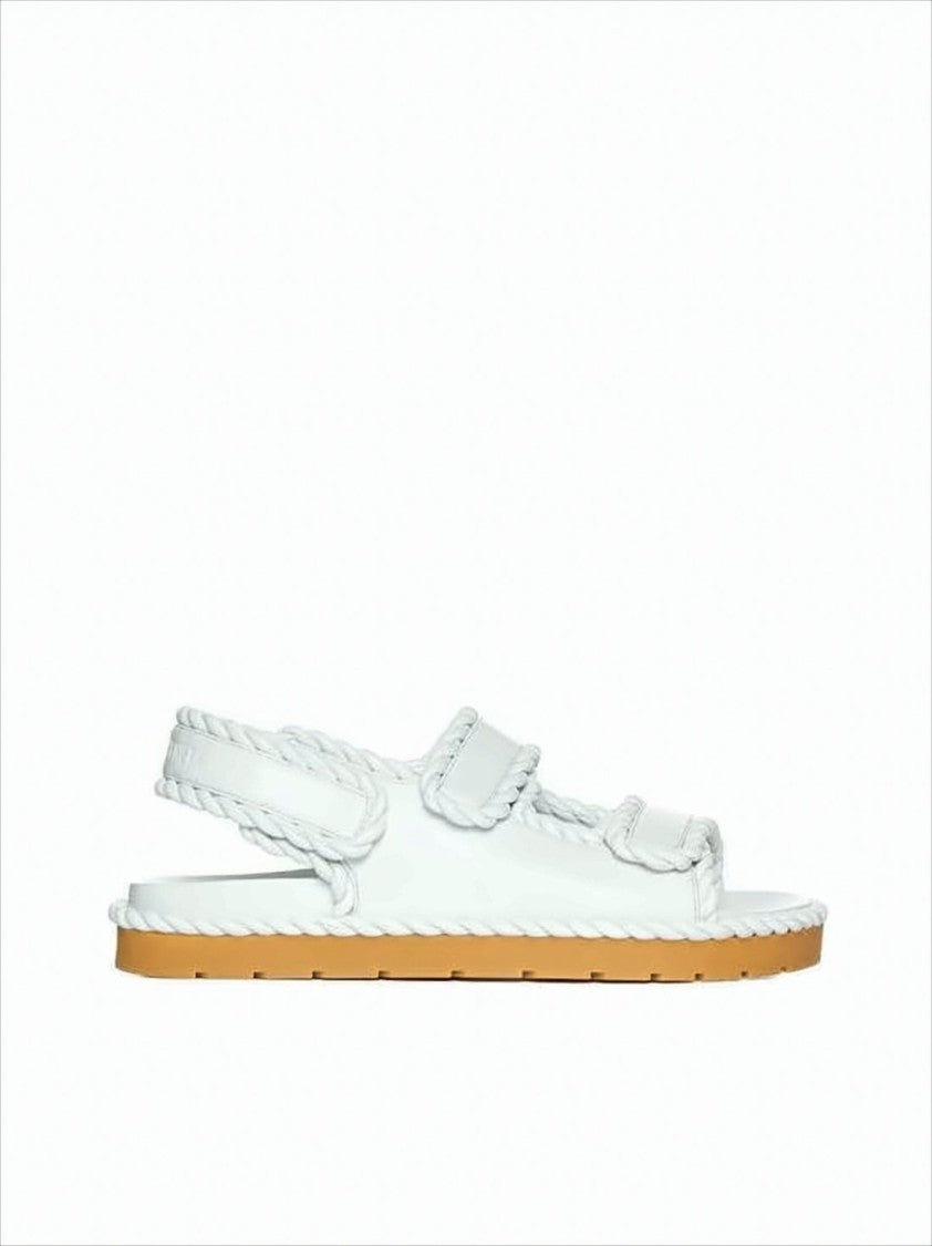 Bottega Veneta Braided White Lamb Leather Sandal