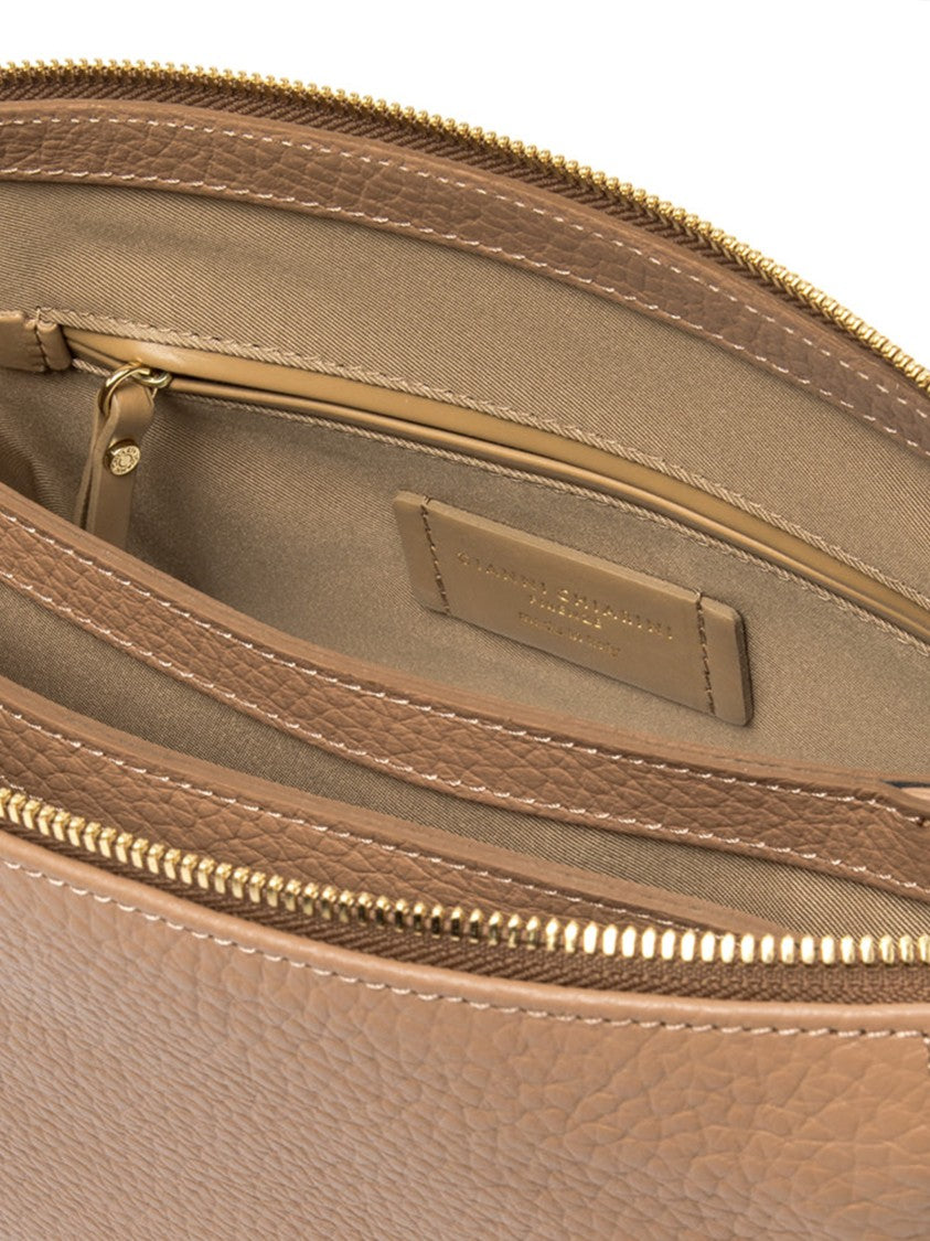 Gianni Chiarini Brooke Rectangular Brown Pebbled Shoulder Bag
